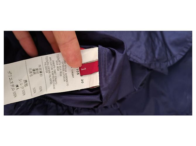 Giacca Moncler in seta blu scuro - vista 8