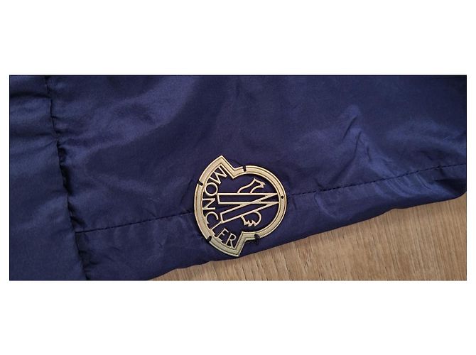 Giacca Moncler in seta blu scuro - vista 9
