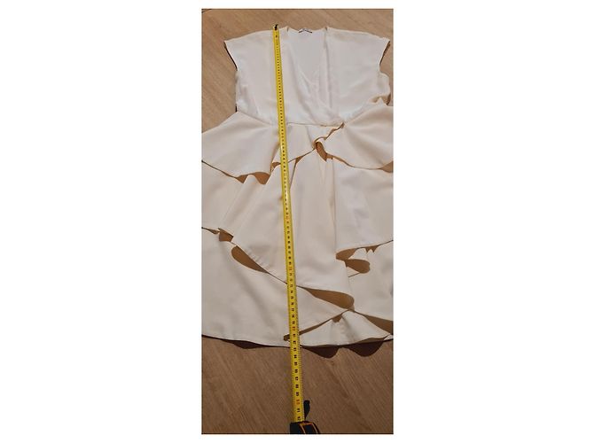 Miu Miu Seidenkleid Beige Eggshell Aus weiß - Ansicht 16