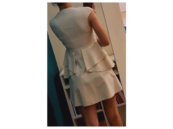 Miu Miu Seidenkleid Beige Eggshell Aus weiß - Ansicht 4