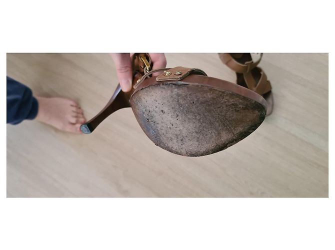 Sandali Bottega Veneta in pelle marrone - vista 11