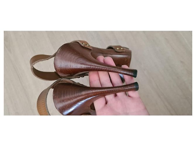 Sandali Bottega Veneta in pelle marrone - vista 7