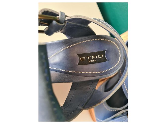 Sandali Etro in pelle azzurro chiaro Blu chiaro - vista 11