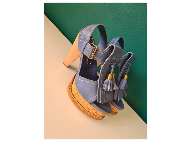 Sandali Etro in pelle azzurro chiaro Blu chiaro - vista 13