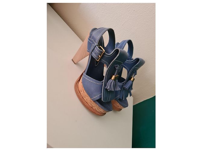 Sandali Etro in pelle azzurro chiaro Blu chiaro - vista 16