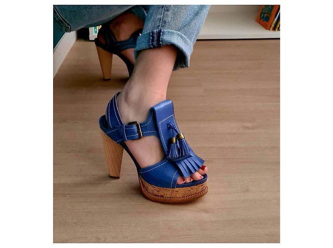 Sandali Etro in pelle azzurro chiaro Blu chiaro - vista 19