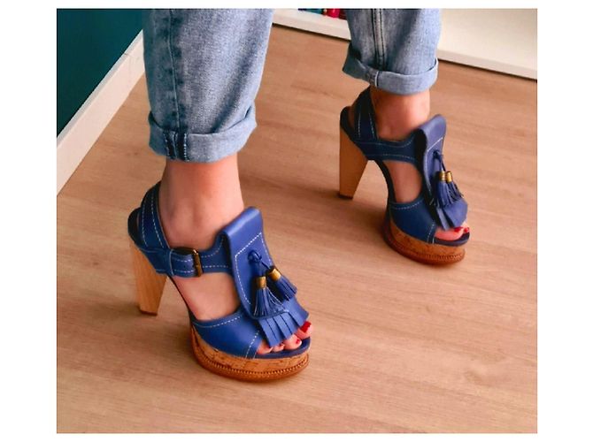 Sandali Etro in pelle azzurro chiaro Blu chiaro - vista 2