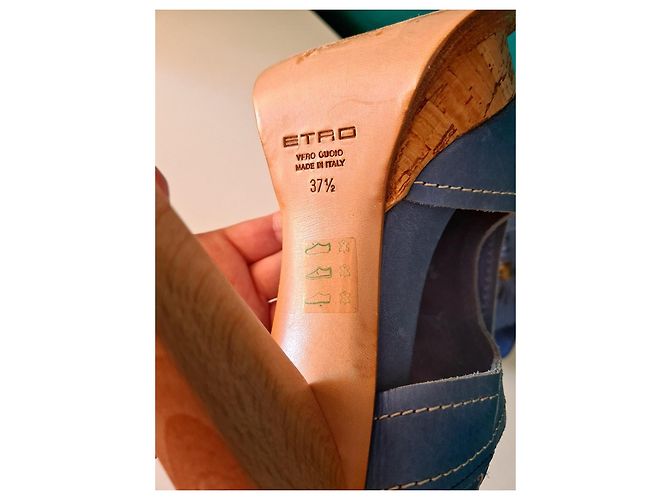 Sandali Etro in pelle azzurro chiaro Blu chiaro - vista 9