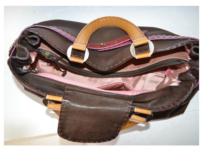 Borsa a mano Emanuel Ungaro in pelle marrone - vista 5