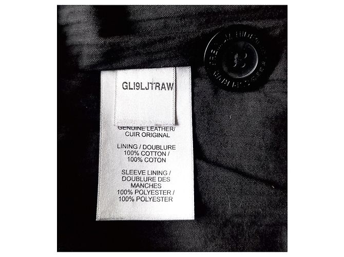 Superdry Fine Tailoring Superior Thread Count Double Breasted Black Leather Retro Jacket, size Small - view 9
