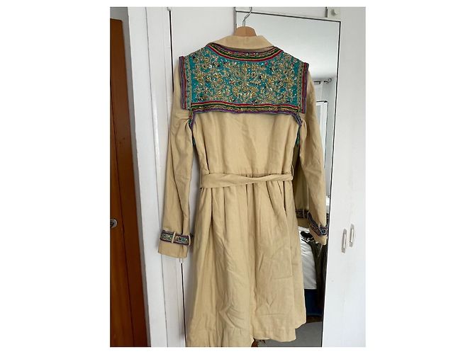 Gabardina Manoush de algodón beige - vista 10