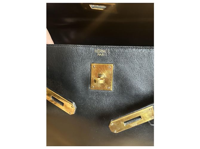Hermès Kelly 32 Borsa in pelle box nera Nero - vista 10