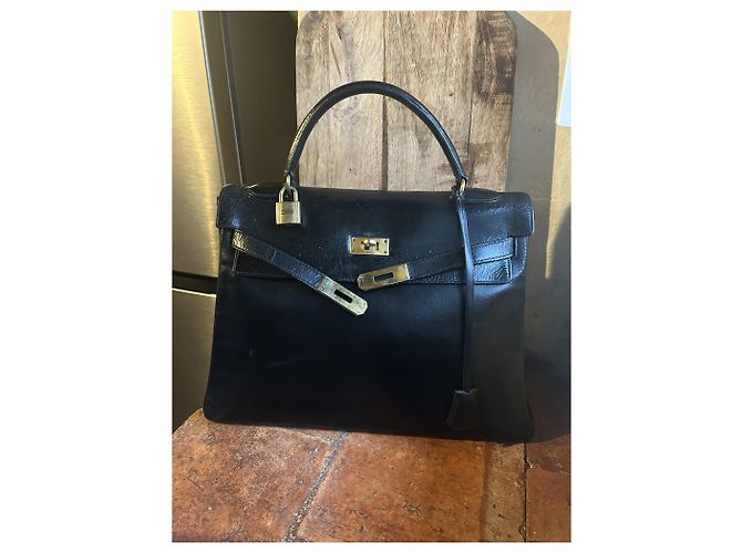 Hermès Kelly 32 Borsa in pelle box nera Nero - vista 2