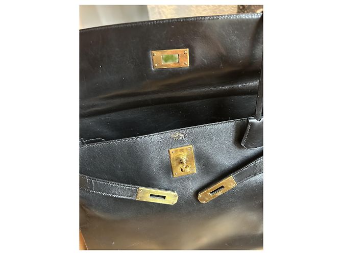 Hermès Kelly 32 Borsa in pelle box nera Nero - vista 7