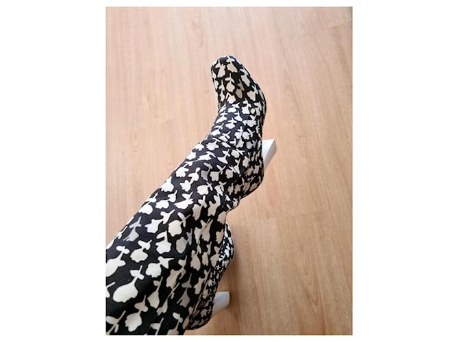Botas Max Mara de cuero negras y eggshell Negro Blanco roto - vista 10