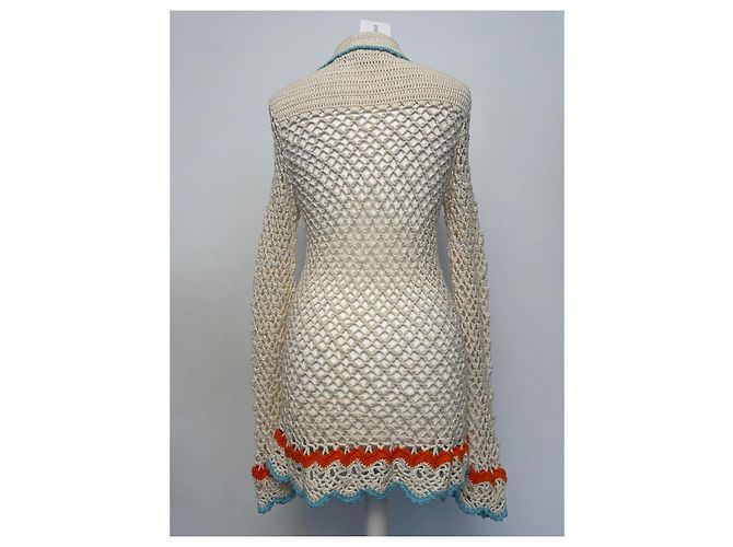 Cárdigan Sportmax de ganchillo algodón naranja turquesa Crudo - vista 6