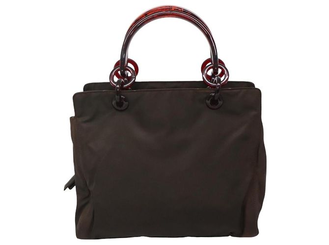 PRADA Borsa a mano in nylon marrone Auth ti2669 - vista 13
