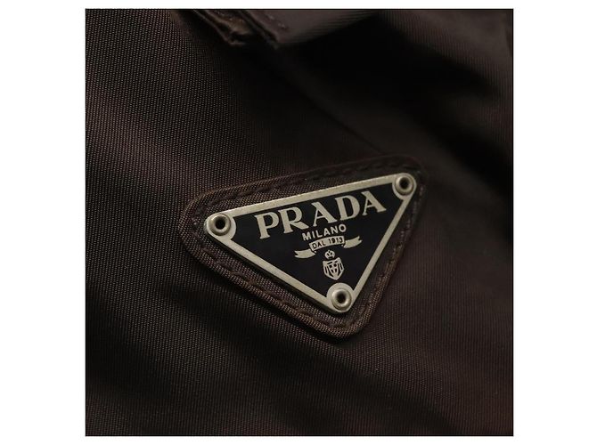 PRADA Borsa a mano in nylon marrone Auth ti2669 - vista 17