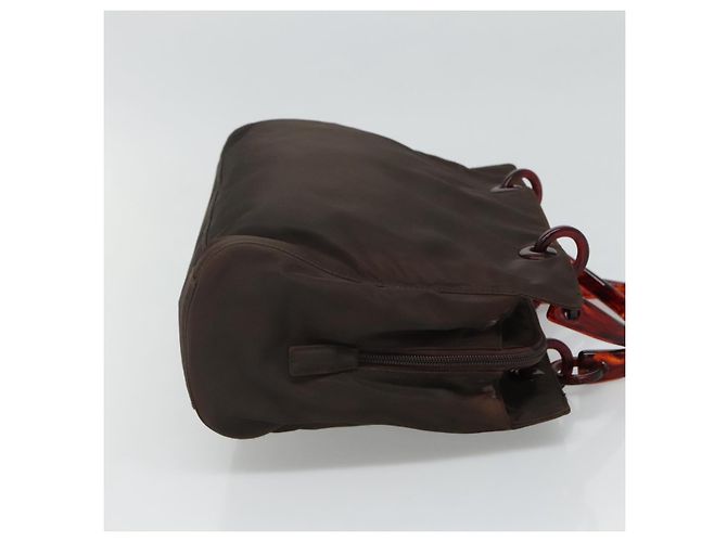 PRADA Borsa a mano in nylon marrone Auth ti2669 - vista 4