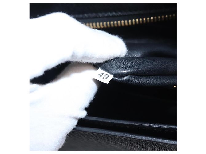 Saffiano Borsa da lavoro PRADA in pelle Safiano nera e oro Auth bs21898 Nero D'oro - vista 12