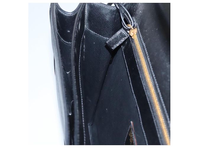 Saffiano Borsa da lavoro PRADA in pelle Safiano nera e oro Auth bs21898 Nero D'oro - vista 20