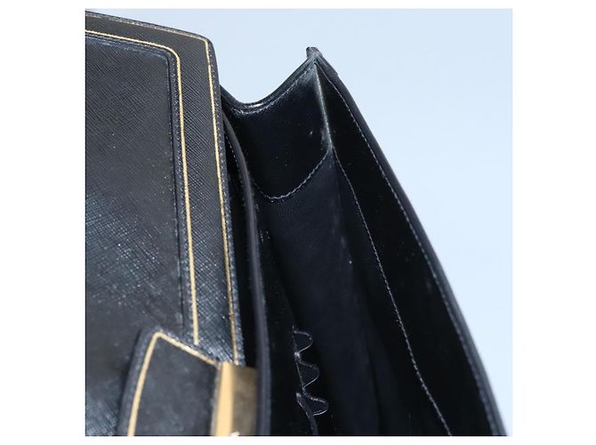 Saffiano Borsa da lavoro PRADA in pelle Safiano nera e oro Auth bs21898 Nero D'oro - vista 23