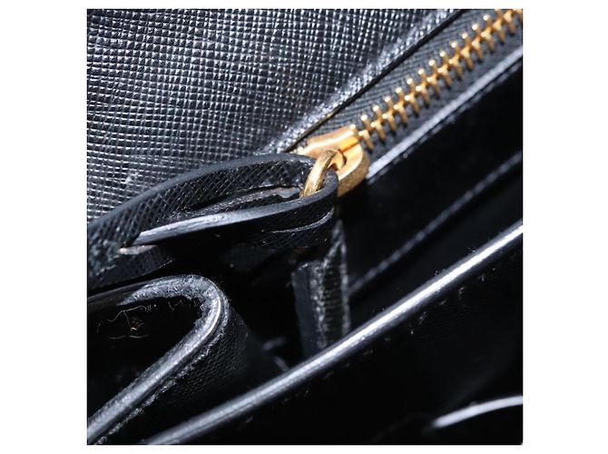 Saffiano Borsa da lavoro PRADA in pelle Safiano nera e oro Auth bs21898 Nero D'oro - vista 24