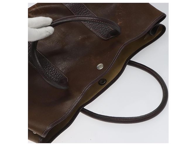 Hermès HERMES Amazonia Garden Party PM Borsa a mano in pelle marrone Auth yk16902 - vista 6