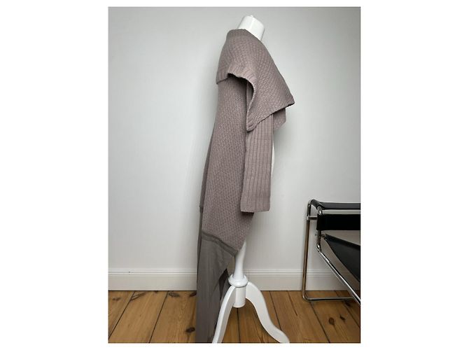 Abrigo trench de lana gris Rick Owens - vista 3
