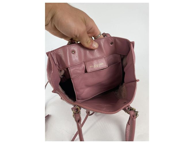 Borsa in pelle rosa Balenciaga City - vista 2