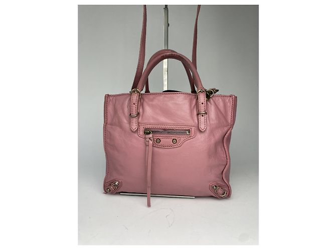 Borsa in pelle rosa Balenciaga City - vista 4
