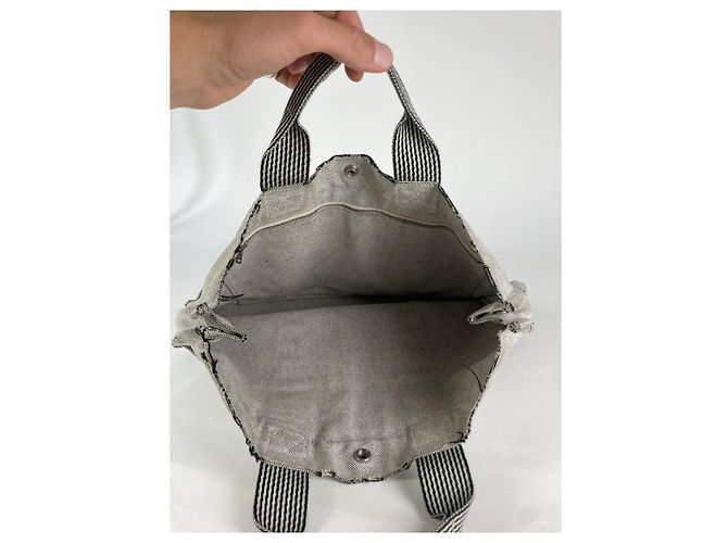 Bolsa de algodão prateada Hermès Prata - vista 2
