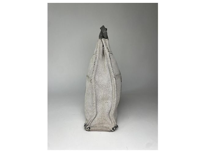 Bolsa de algodão prateada Hermès Prata - vista 4