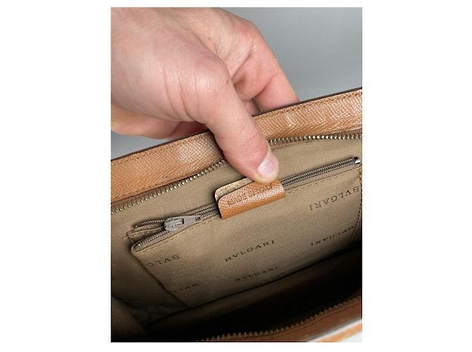 Bulgari Clutch in pelle marrone Serpenti di Bvlgari - vista 2