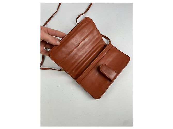Autre Marque Borsa in pelle arancione non firmata - vista 3