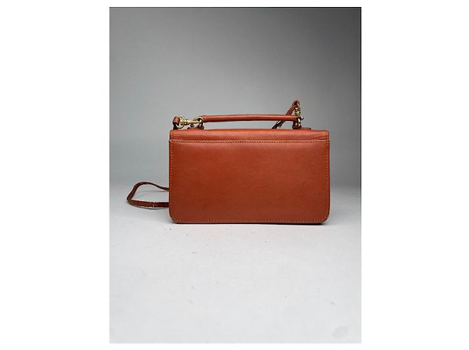 Autre Marque Borsa in pelle arancione non firmata - vista 5