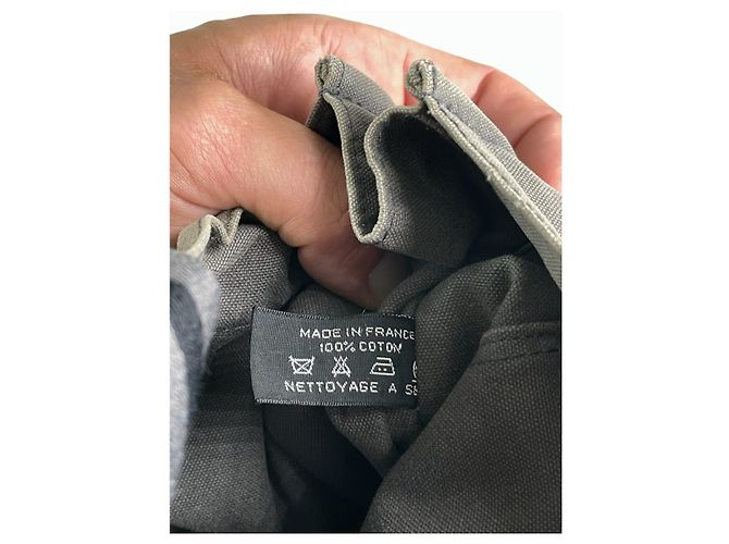 Borsa a mano in cotone grigio di Hermès - vista 5