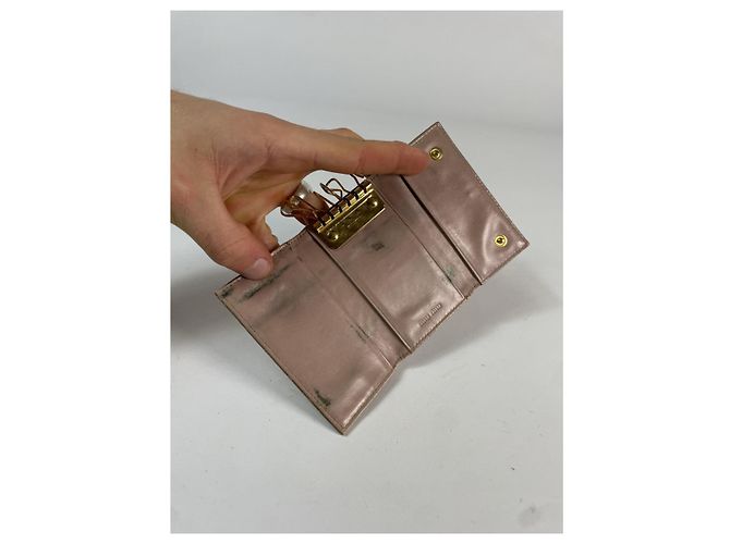 Borsa in pelle beige Miu Miu - vista 3