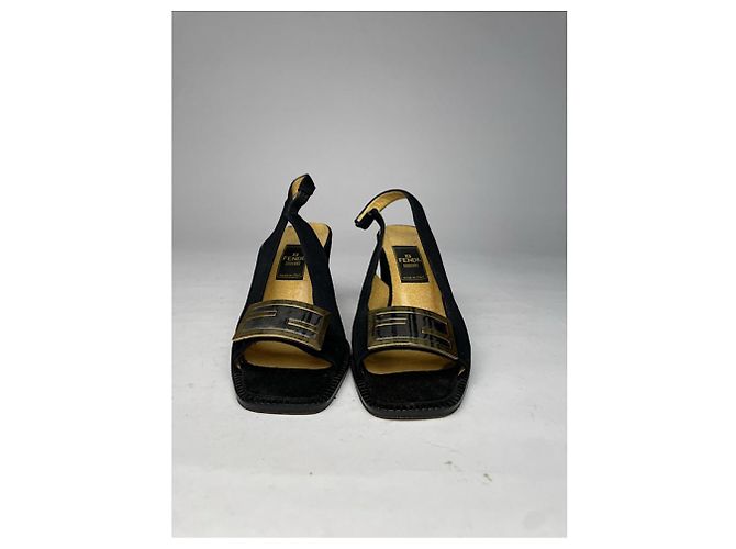 Fendi schwarze Lederabsätze - Ansicht 3