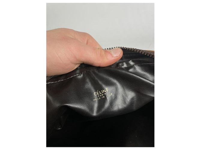 Céline Clutch in pelle marrone vintage Celine Triomphe - vista 2