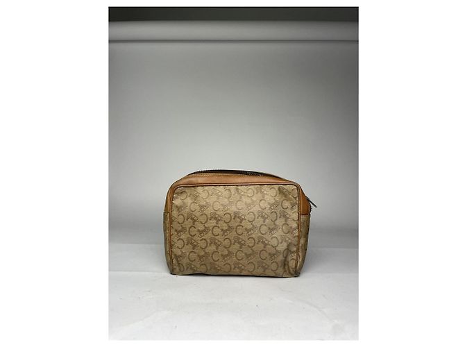 Céline Clutch in pelle marrone vintage Celine Triomphe - vista 3