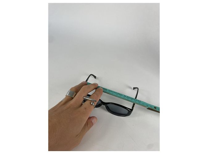 Occhiali da sole in plastica nera Saint Laurent Nero - vista 5