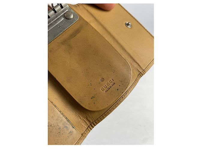 Borsa in pelle beige Gucci Horsebit 1955 - vista 5