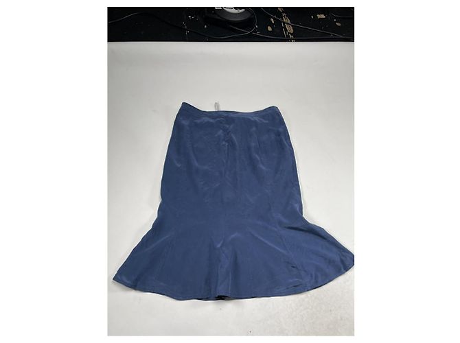 Gonna in seta blu Saint Laurent - vista 2