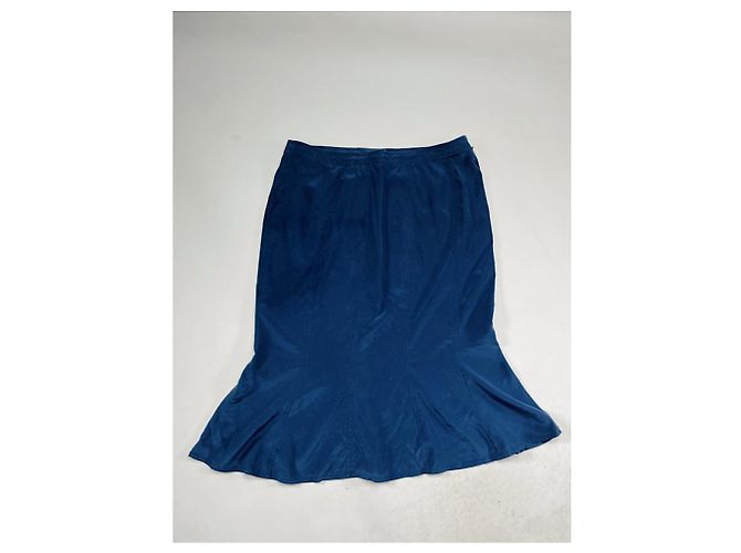 Gonna in seta blu Saint Laurent - vista 4