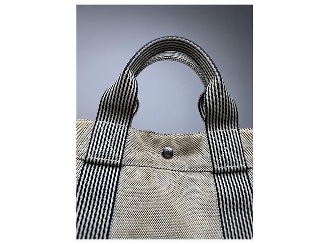 Borsa a mano in cotone beige di Hermès - vista 2
