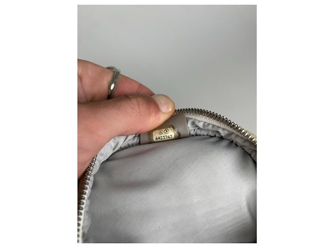 Sac à main en polyester blanc Chanel - vue 4