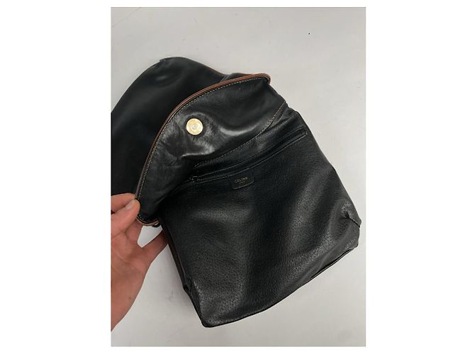 Céline Celine Crécy Vintage schwarze Lackleder-Handtasche - Ansicht 4