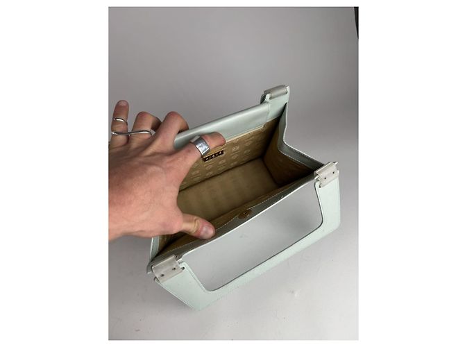 Borsa a mano in pelle blu Loewe Puzzle - vista 2