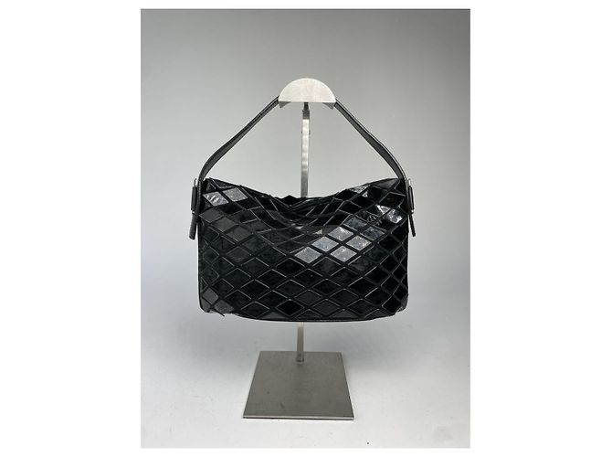 Borsa in pelle nera Pleats Please Nero - vista 5